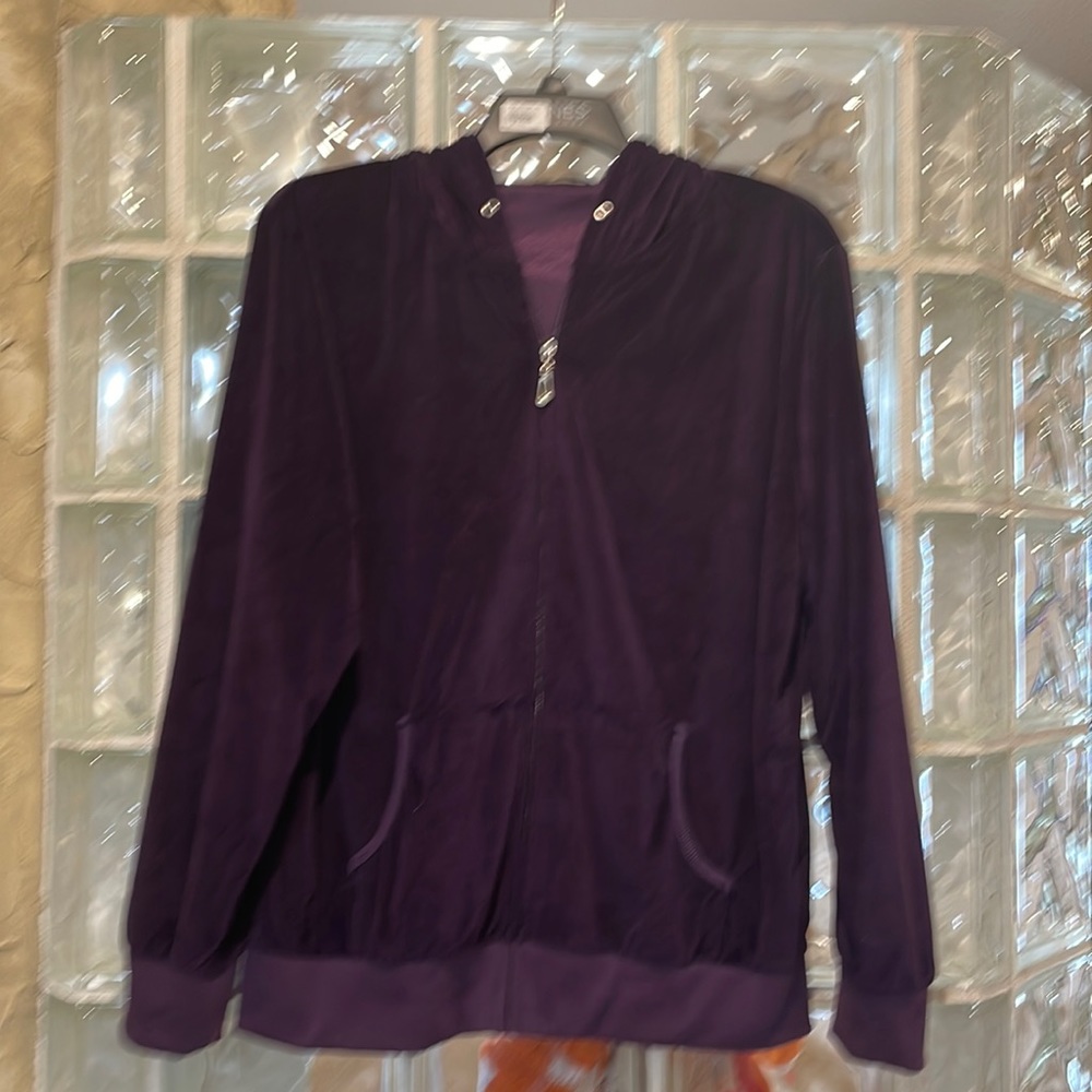 Purple velour jog suit